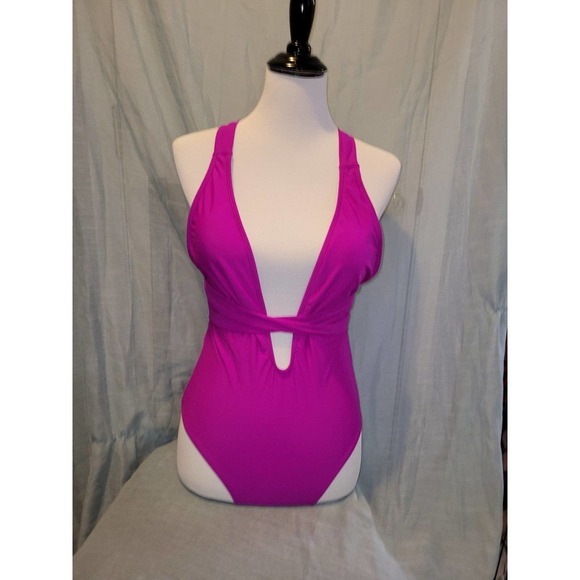 One Piece tie Swimsuit small, purple - Picture 1 of 4